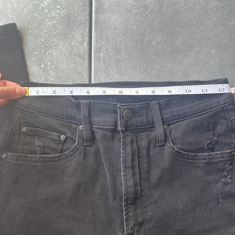 Mother Denim High Waisted Rider Ankle Guilty Black Distressed - Picture 5 of 6